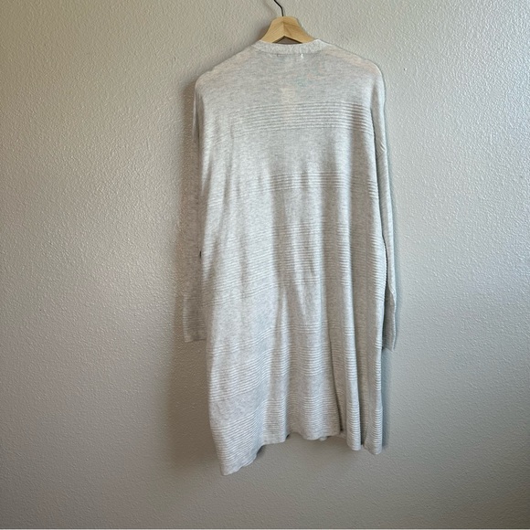 NWT CJ Banks Light Gray Open Front Long Cardigan Women’s Size 1X 16-18 - Picture 7 of 7